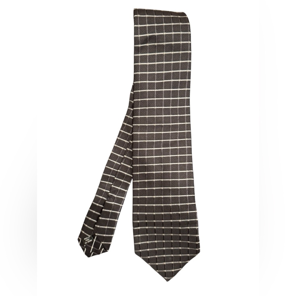 Holt Renfrew 💯 silk tie made in italy black white thick prom office chic vintage